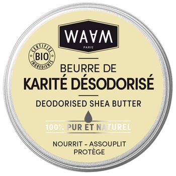 WAAM Cosmetics – Beurre de Karité Désodorisé – Soin nourrissant et protecteur – BIO et naturel – Vegan – 100ml 1