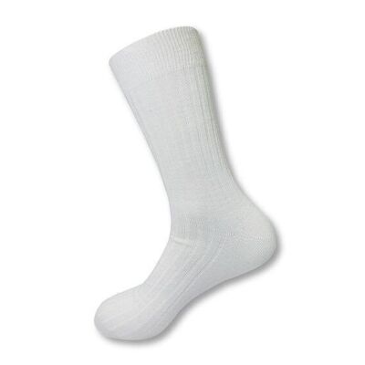 Unisex Rib Bamboo Socks - White