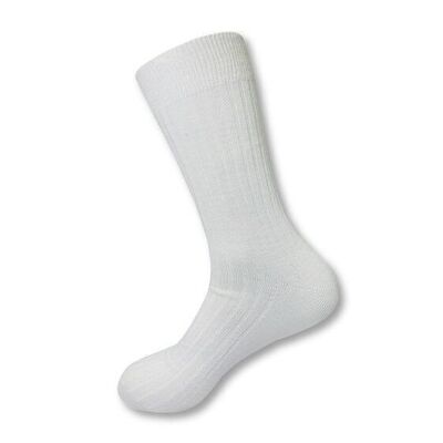 Unisex Rib Bamboo Socks - White