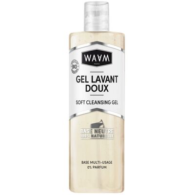 WAAM Cosmetics – Gel lavant doux – Nettoyant et hydratant – Certifié BIO ECOCERT – Vegan – 400ml