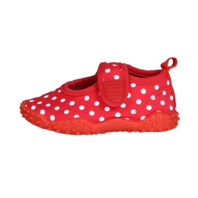 Aqua shoe dots - red