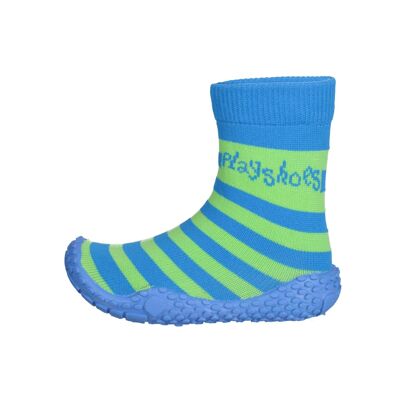 Aqua-Socke Streifen -blau/grün