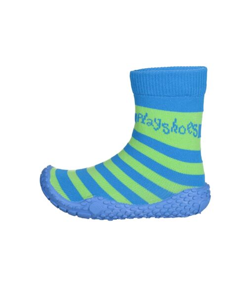 Aqua-Socke Streifen -blau/grün