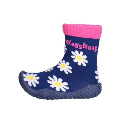 Aqua sock daisy-navy