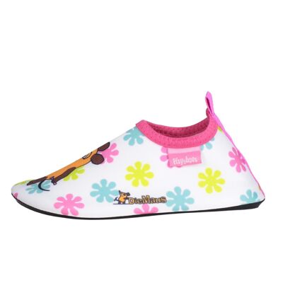 Barefoot shoe THE MOUSE flowers -white / pink