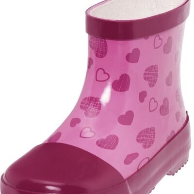 Wellington boots half shaft heart -pink