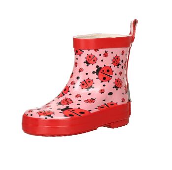 Bottes en caoutchouc demi-tige coccinelle - rose 6