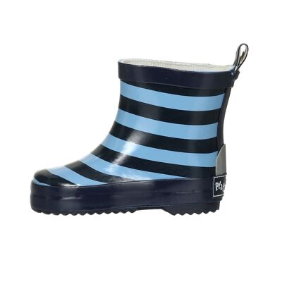 Wellington boots half shaft striped navy / light blue