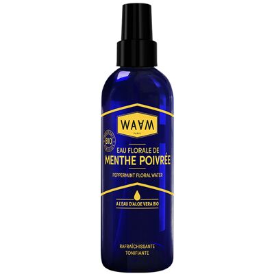 WAAM Cosmetics – Acqua floreale di menta piperita biologica – Tonificante e rinfrescante – 200 ml