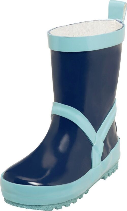 Gummistiefel uni -marine/hellblau