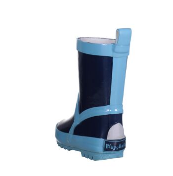 Bottes Wellington uni-marine / bleu clair 2