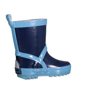 Bottes Wellington uni-marine / bleu clair 3