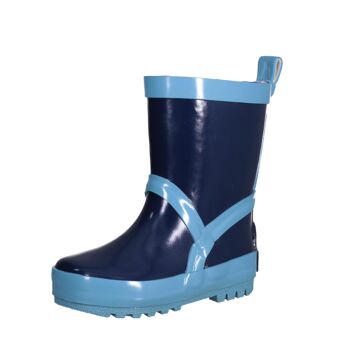 Bottes Wellington uni-marine / bleu clair 6