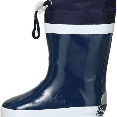 Basic lined rubber boots - navy and white