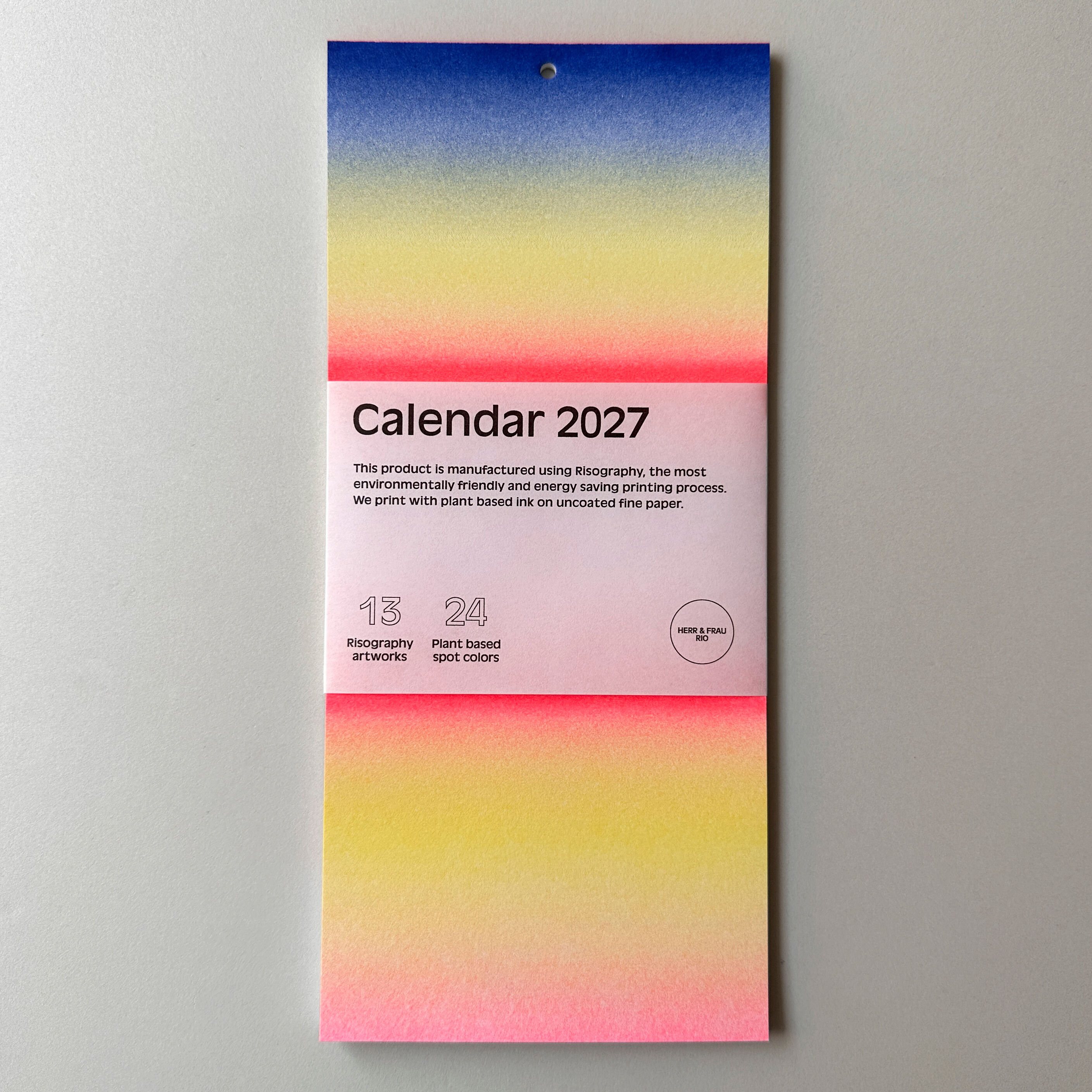 Risograph – Wall Calendar 2027 (12.8 x 28.5 cm)