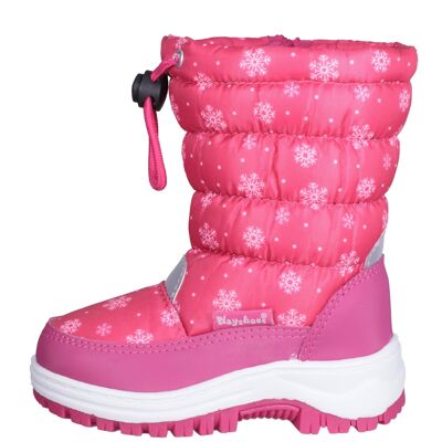 Winter-Bootie Schneeflocken -pink