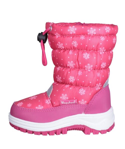 Winter-Bootie Schneeflocken -pink