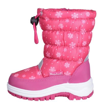 Winter bootie snowflakes -pink