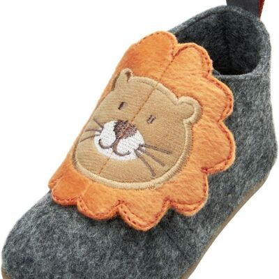 Felt slippers lion -grey