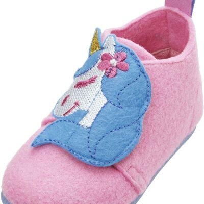 Felt slippers unicorn -pink