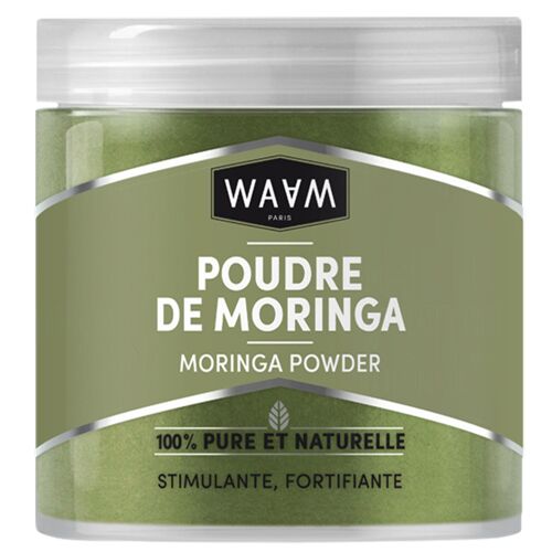 WAAM Cosmetics – Poudre de Moringa – 100% pure et naturelle – Soin cheveux fortifiant et stimulant – 100g