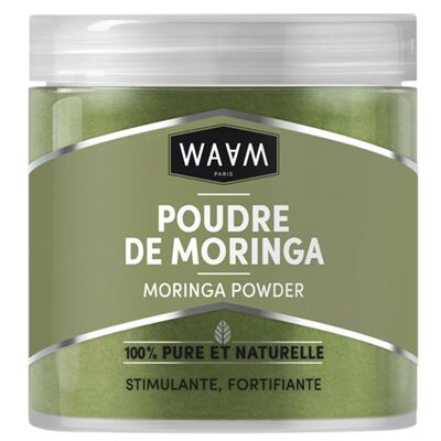 WAAM Cosmetics - Moringa powder - 100% pure and natural - Fortifying and stimulating hair care - 100g