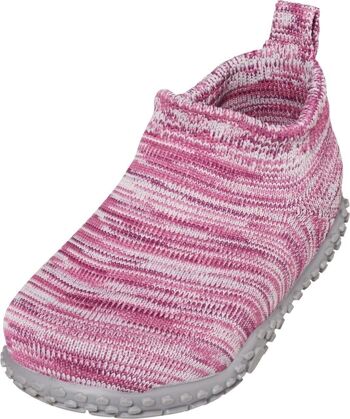 Chausson tricot -rose 1