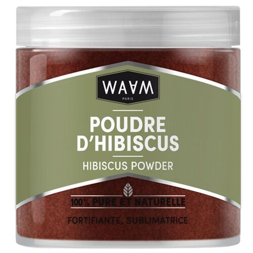 WAAM Cosmetics – Poudre d’Hibiscus – 100% pure et naturelle – Soin cheveux fortifiant et régénérant– 200g
