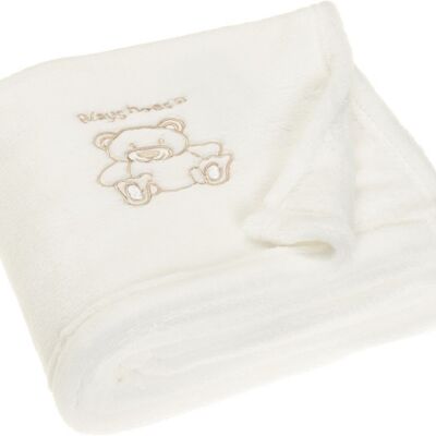 Fleece blanket bear -nature 100x150