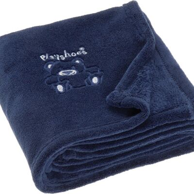 Fleece blanket bear -navy 100x150
