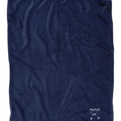 Fleece blanket bear -navy 75x100