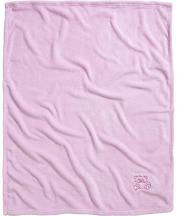 Couverture polaire ours -rose 100x150 2