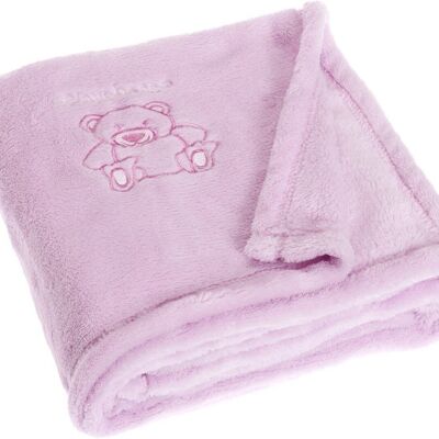 Fleece blanket bear -pink 100x150