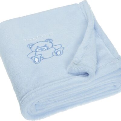Fleece blanket bear -blue 75x100