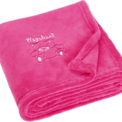 Fleece blanket bear -pink 100x150