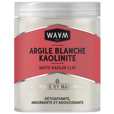 WAAM Cosmetics – Argile Blanche Kaolinite – 100% pure et naturelle – Argile adoucissante et détoxifiante – 150g