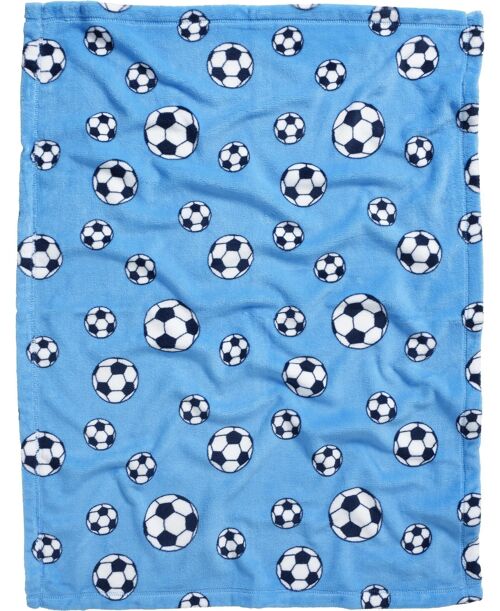 Fleece-Decke Fußball -blau 75x100