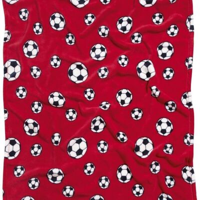 Couverture polaire football -rouge 75x100