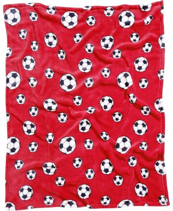 Couverture polaire football -rouge 75x100 2