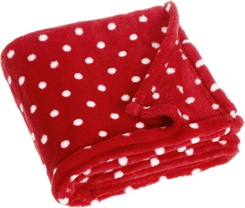 Fleece-Decke Punkte -rot 75x100