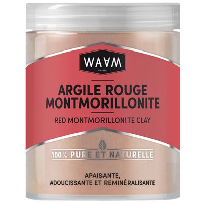 WAAM Cosmetics – Montmorillonite Red Clay – 100 % rein und natürlich – Beruhigende und ausgleichende Tonerde – 250 g