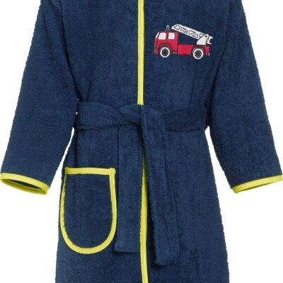 Terry cloth bathrobe fire brigade -navy