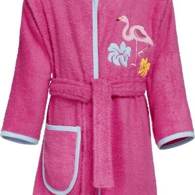 Terry cloth bathrobe flamingo -pink