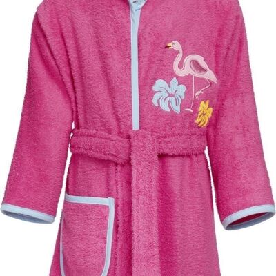 Terry cloth bathrobe flamingo -pink