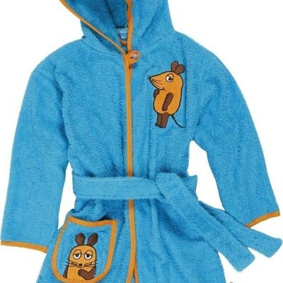 Terry cloth bathrobe DIE MAUS - aqua blue