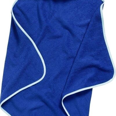 Terry cloth hooded towel shark -blue 100x100