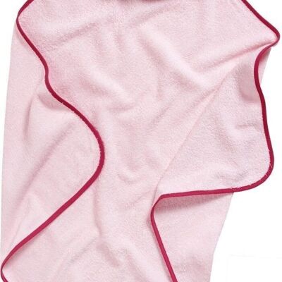 Terry cloth hooded towel owl -pink 100x100