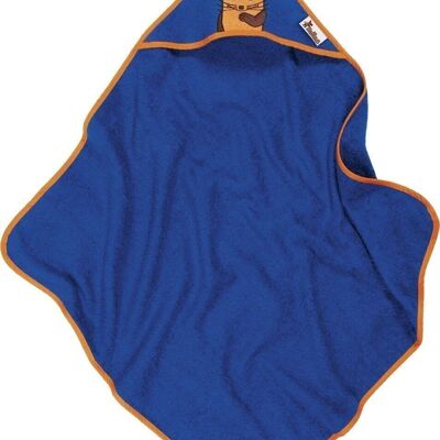 Terry cloth hooded towel DIE MAUS -navy 100x100