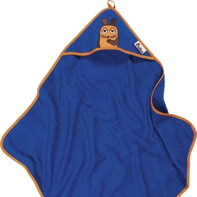 Terry cloth hooded towel DIE MAUS -navy 100x100