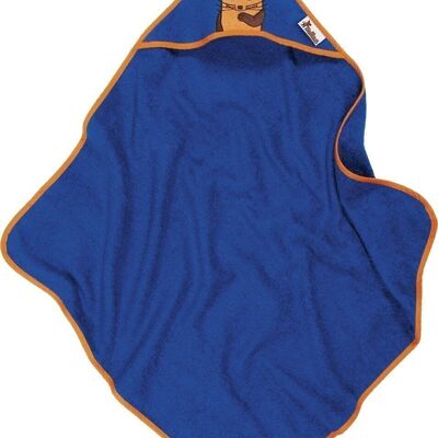 Terry cloth hooded towel DIE MAUS -navy 75x75